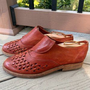 AS 98 Saddle Tan Leather Woven Tan Hook and Loop sz EU40/US Men's 6/Women's 9